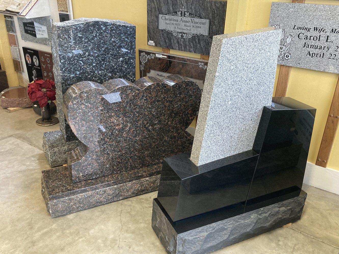 Three tombstone in different shapes