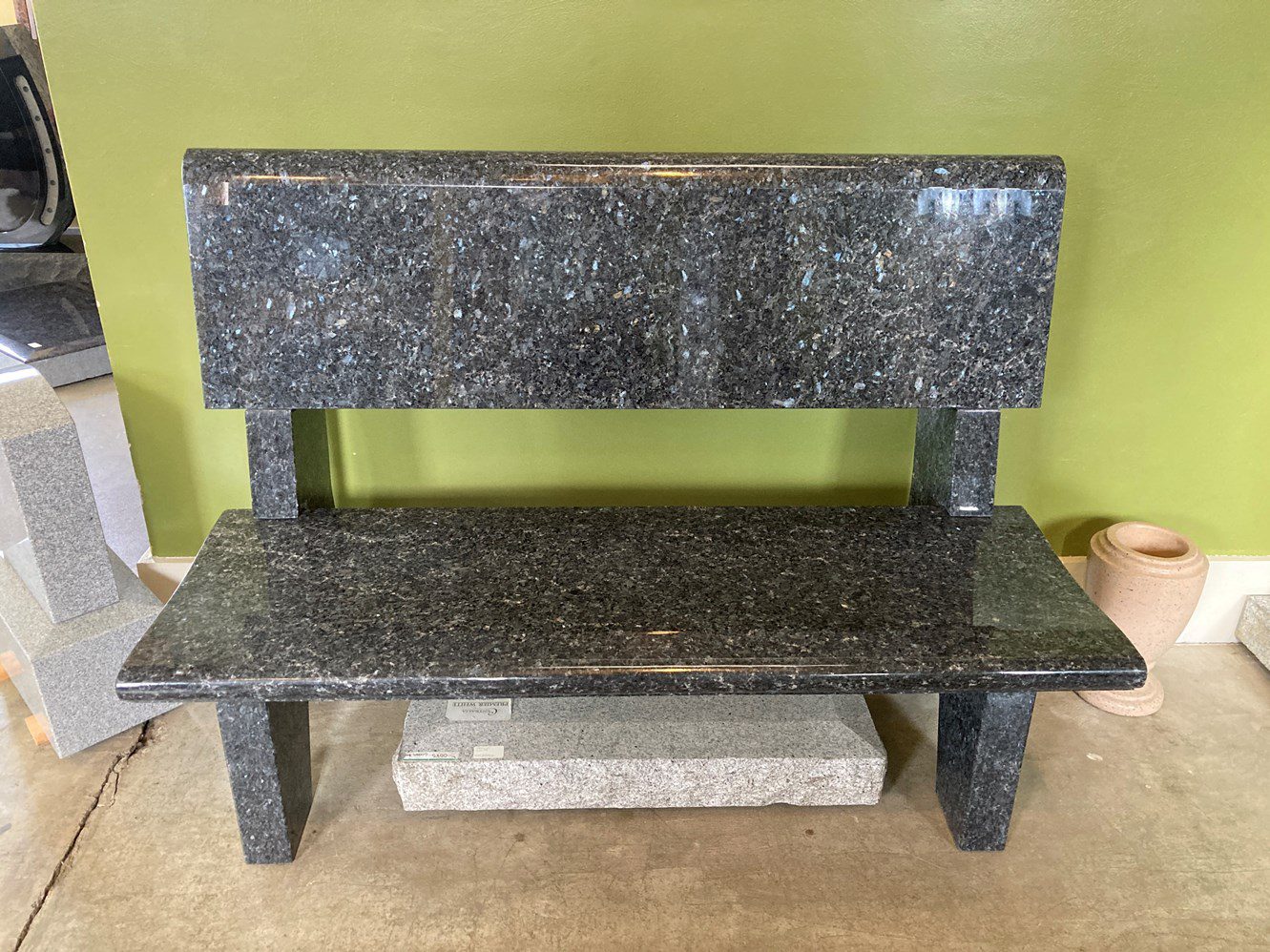 A granite bench